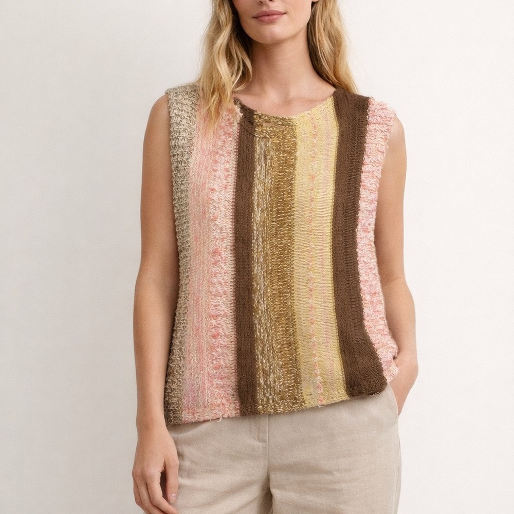 Anthropologie Multicolor Striped Sleeveless Sweater Vest NWT